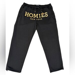 Reason Black Joggers with Gold Lettering